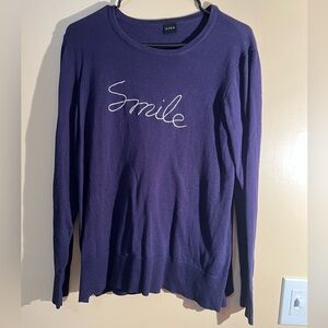 Women’s Avon Navy Blue Long Sleeve Sweater ‘smile’ Size XL